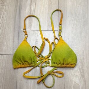 Yellow and Green Ombre Bikini Top